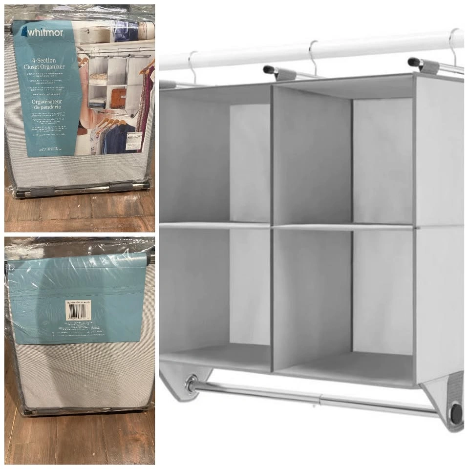 New - Whitmor 4 Section Closet Organizer