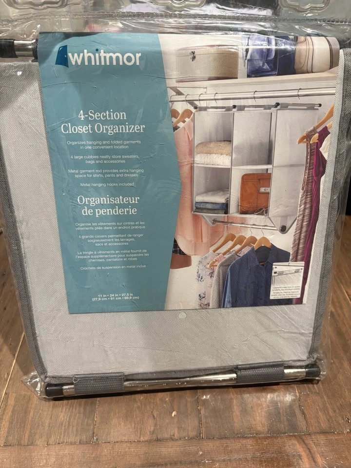 New - Whitmor 4 Section Closet Organizer - photo 3