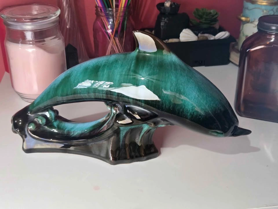 Vintage MCM Blue Mountain Pottery Ceramic Dolphin - photo 2