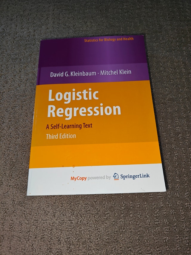 Logistic Regression Self Learning Text, 3rd Ed, Kleinbauum Klein