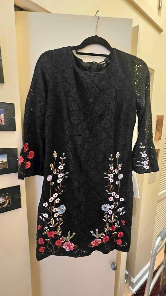 Boho Desigual Lace Embroider Floral Dress Medium