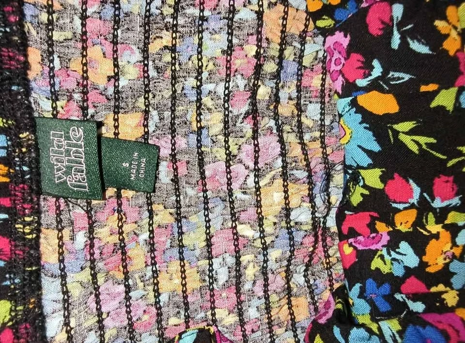 Wild Fable Colorful Floral and Black Romper Small 2 Items - photo 4