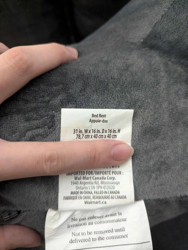 Walmart Grey Bed Rest Pillow - photo 3