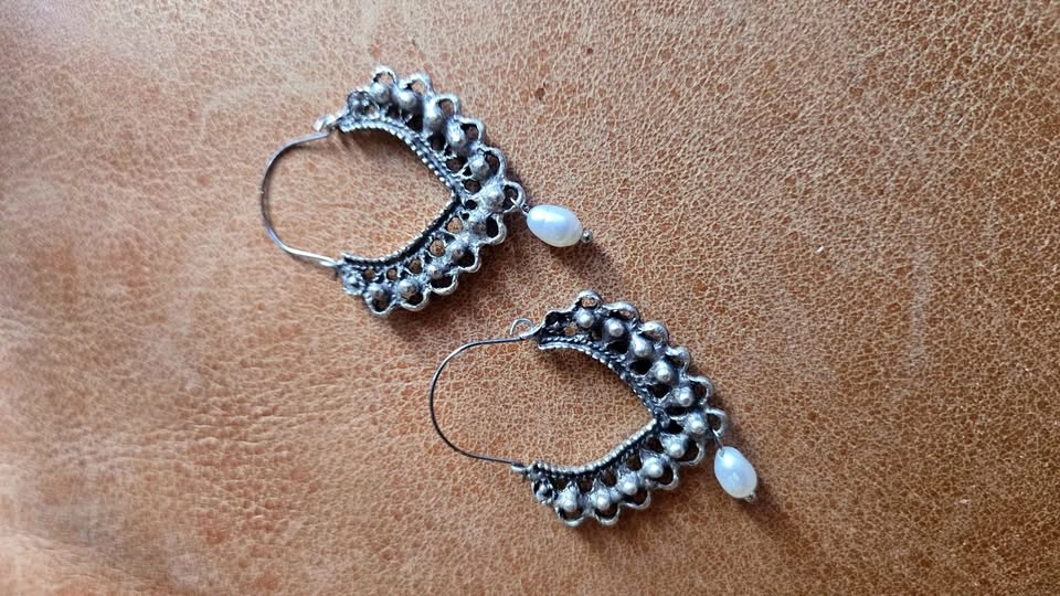 Beautiful Silver, Pearl Earings Croatia