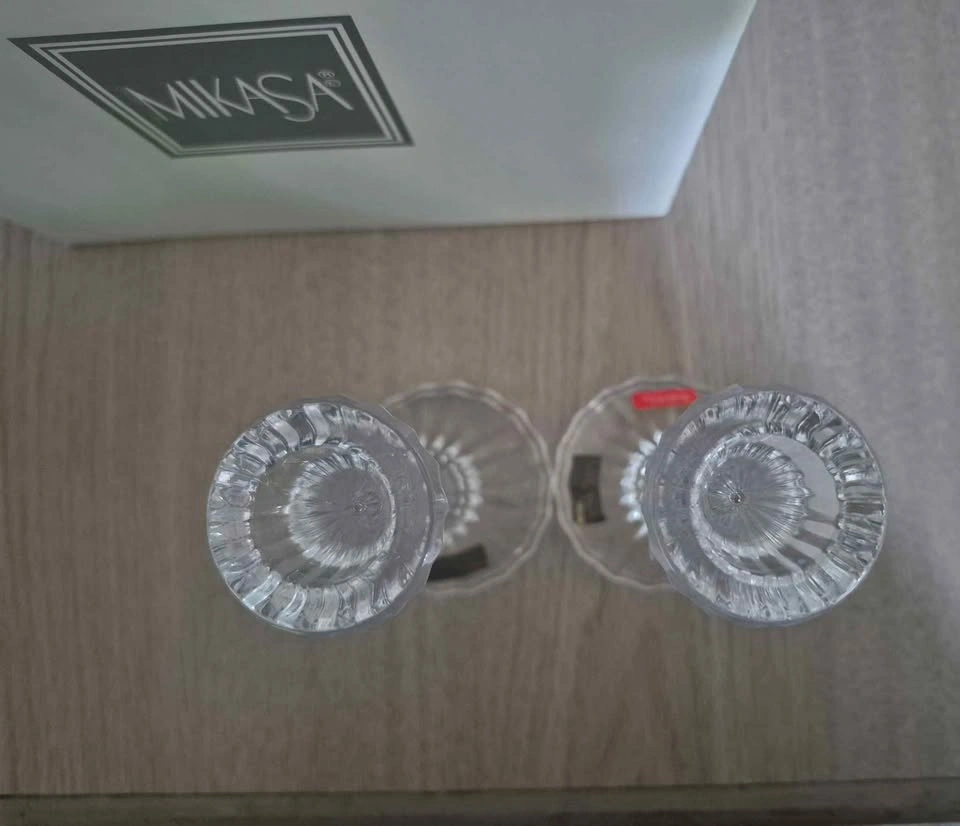 5.5 inch Mikasa Crystal Candlesticks - Set of 2 (Skokie) - photo 4