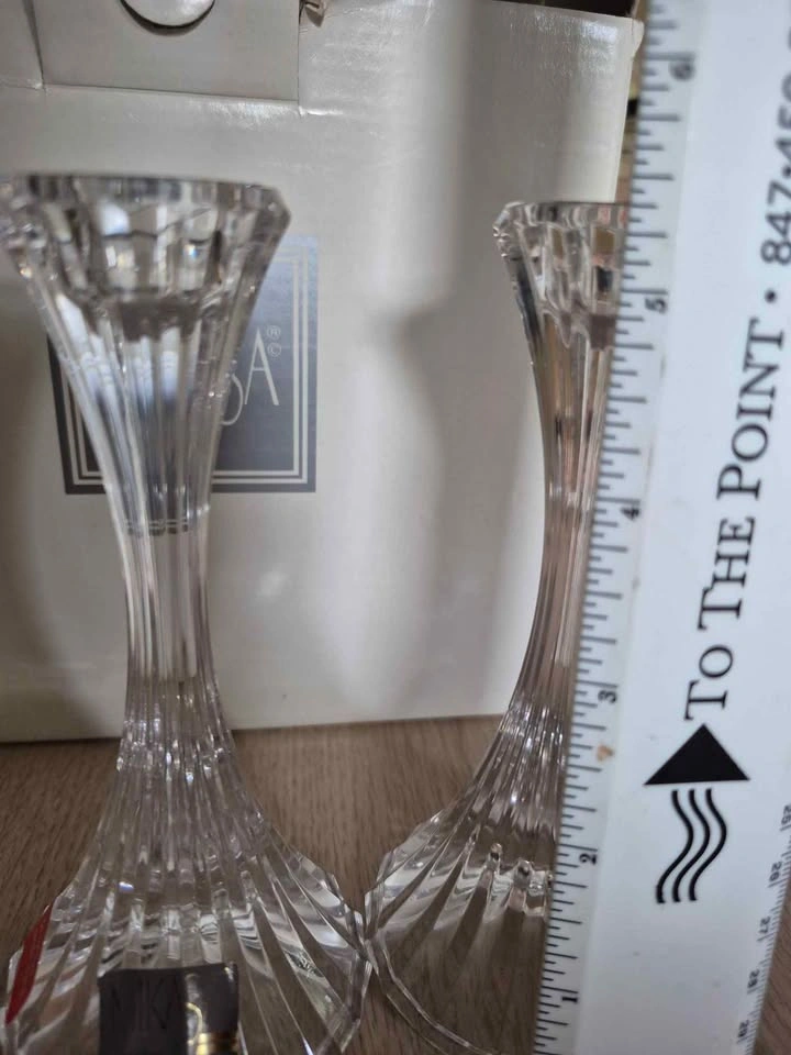5.5 inch Mikasa Crystal Candlesticks - Set of 2 (Skokie) - photo 5