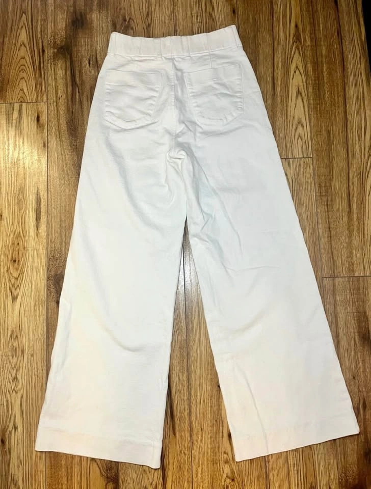 Uniqlo High-Waisted Wide-Leg Jeans (Off-White/Cream) - Size Smal - photo 3