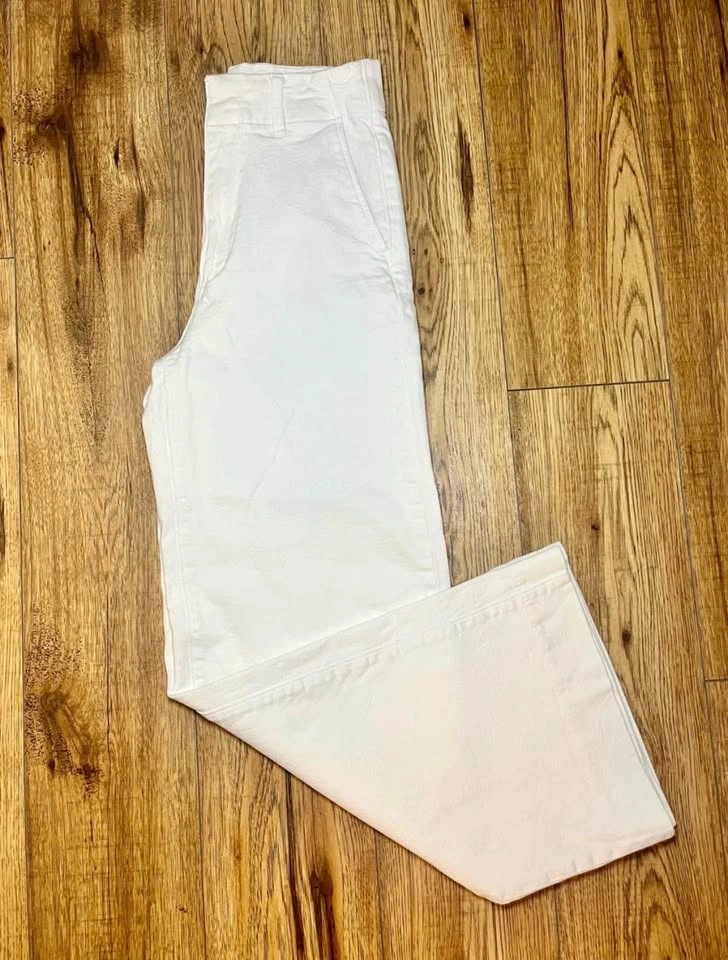 Uniqlo High-Waisted Wide-Leg Jeans (Off-White/Cream) - Size Smal - photo 4