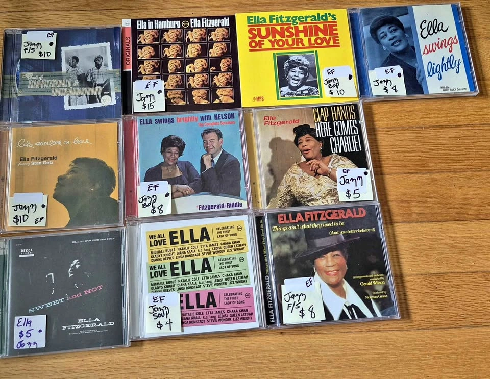 Ella Fitzgerald Jazz CDs, priced as marked (Skokie)