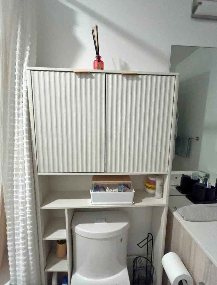 White Over-the-Toilet Bathroom Storage Cabinet