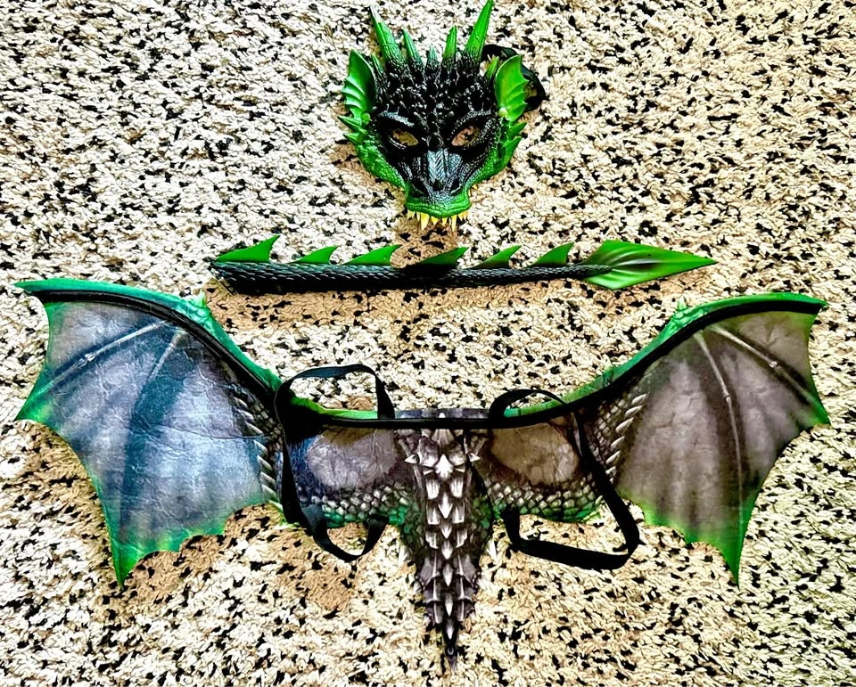 Dragon Costumes - tail, mask, bendable wings