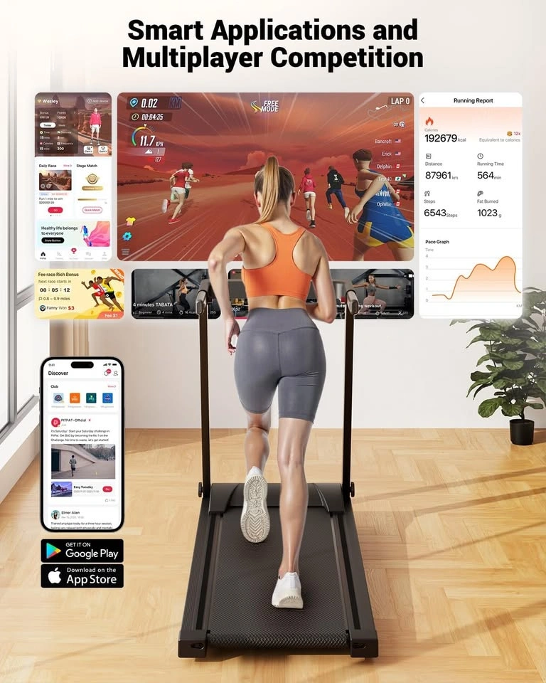 DeerRun Treadmill 3.5 HP, 350lbs Capacity, Incline & Smart App - photo 3