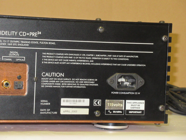 Musical Fidelity CD PRE 24 Hi-Fi CD Player Preamplifier - photo 5