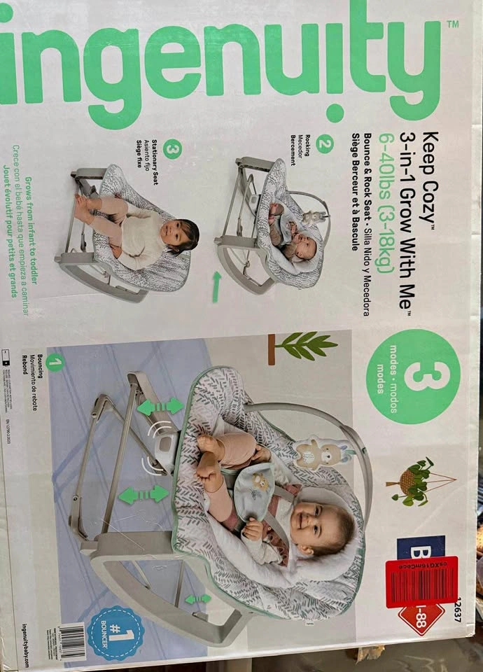 Ingenuity Keep Cozy 3-in-1 Grow With Me Bouncer & Rocker
