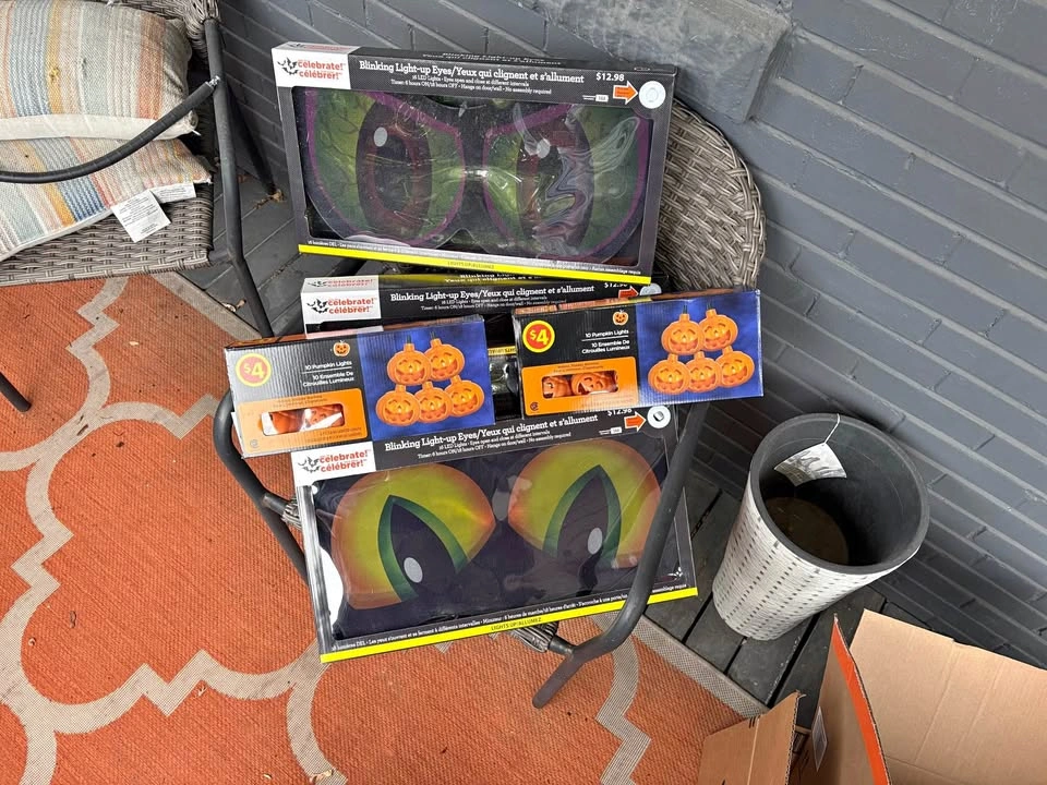 Way to Celebrate! Blinking Light-up Eyes and Pumpkin Lights