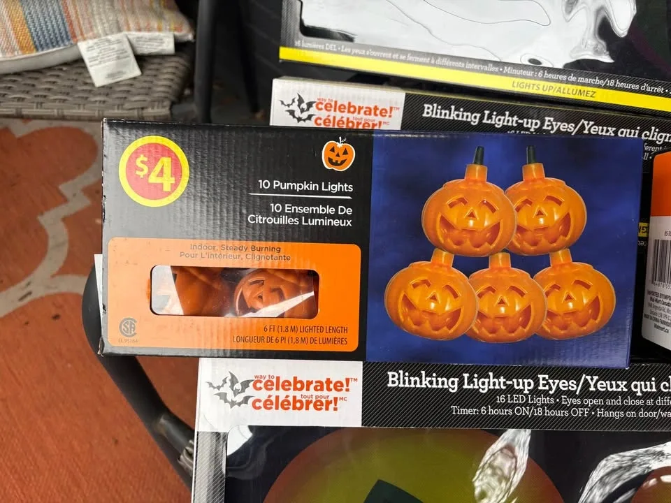 Way to Celebrate! Blinking Light-up Eyes and Pumpkin Lights - photo 2