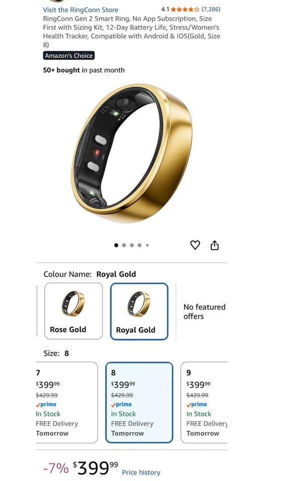 Like-new! RingConn Gen 2 Smart Ring size 8 - photo 2