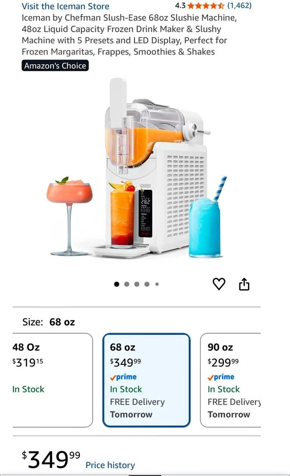 New! Iceman by Chefman Slush-Ease 68oz Slushie Machine