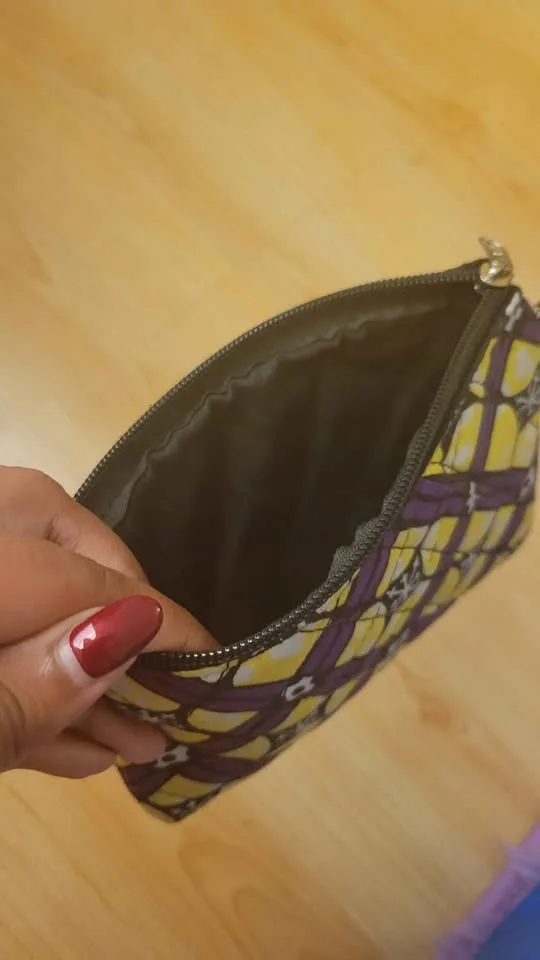 Quilted Geometric Pattern Zipper Pouch - photo 2