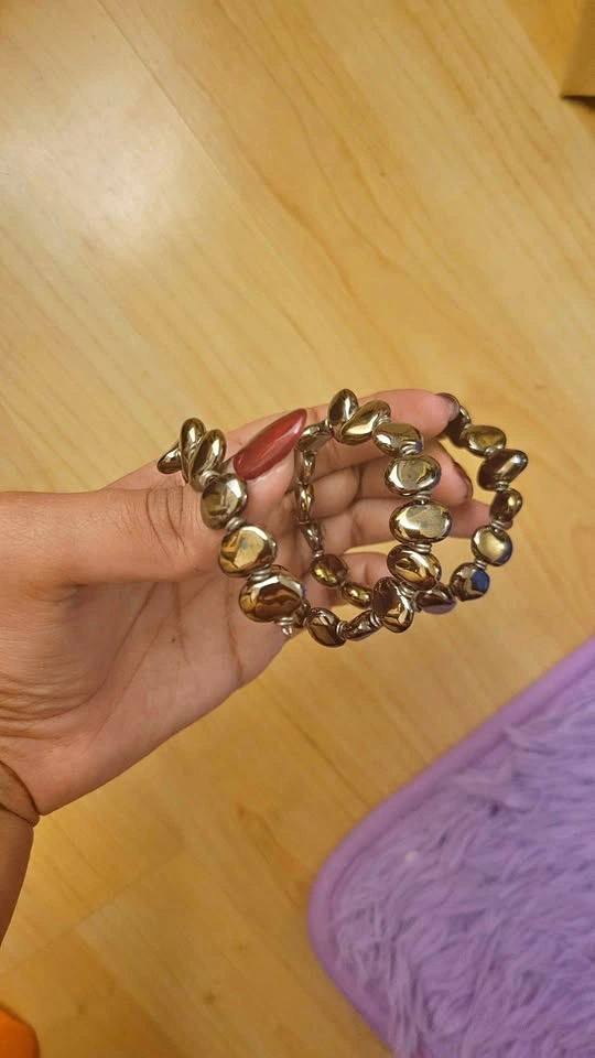 Metallic Pebble Wrap Bracelet Arm Cuff