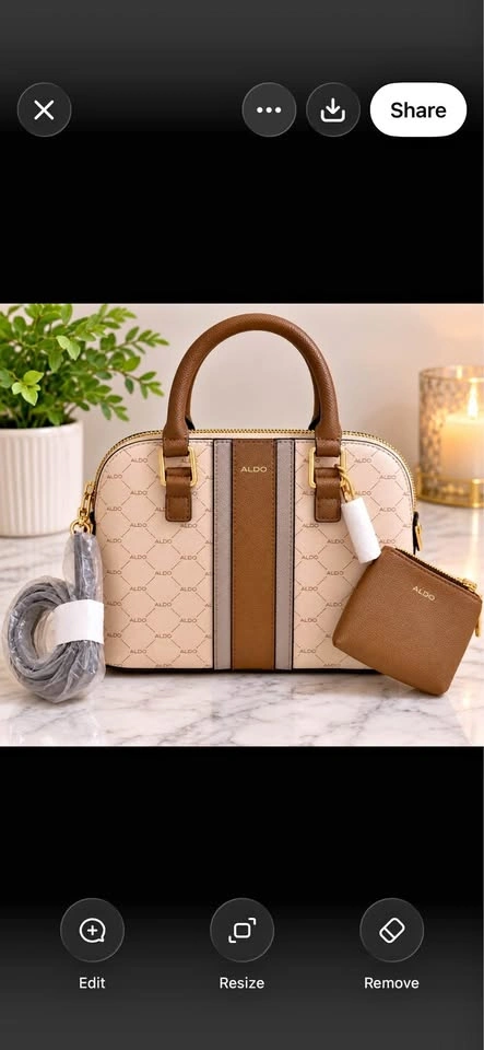 Aldo Monogram Dome Satchel Bag with Coin Purse