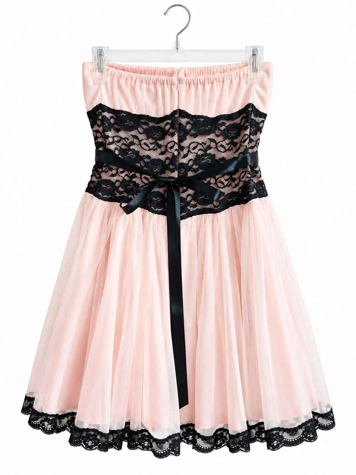 MYSTIC Pink & Black Lace Party Dress - photo 2
