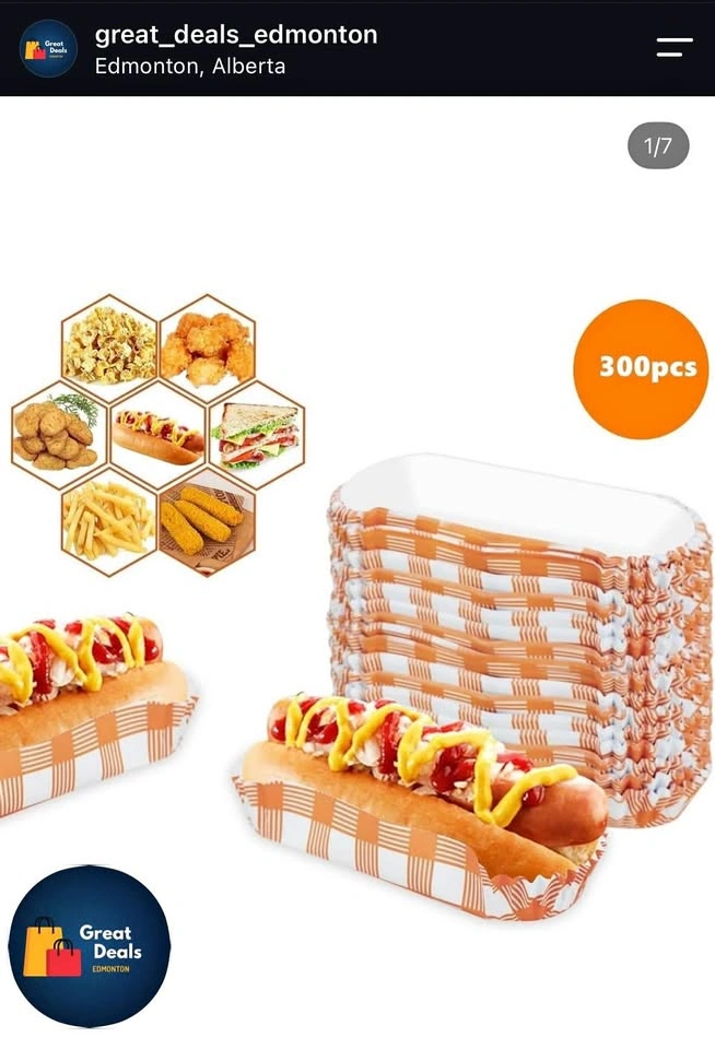 300 Pcs Paper Hot Dog Trays