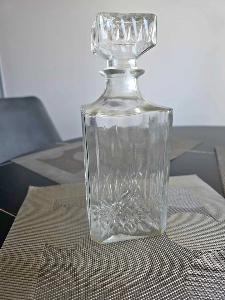 Vintage Glass Whiskey Decanter with Stopper