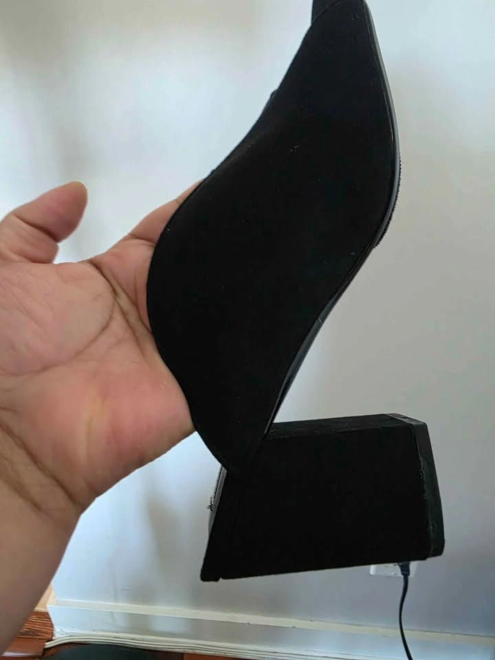 Steve Madden Black Suede Block Heel Mules Size 10B - photo 3