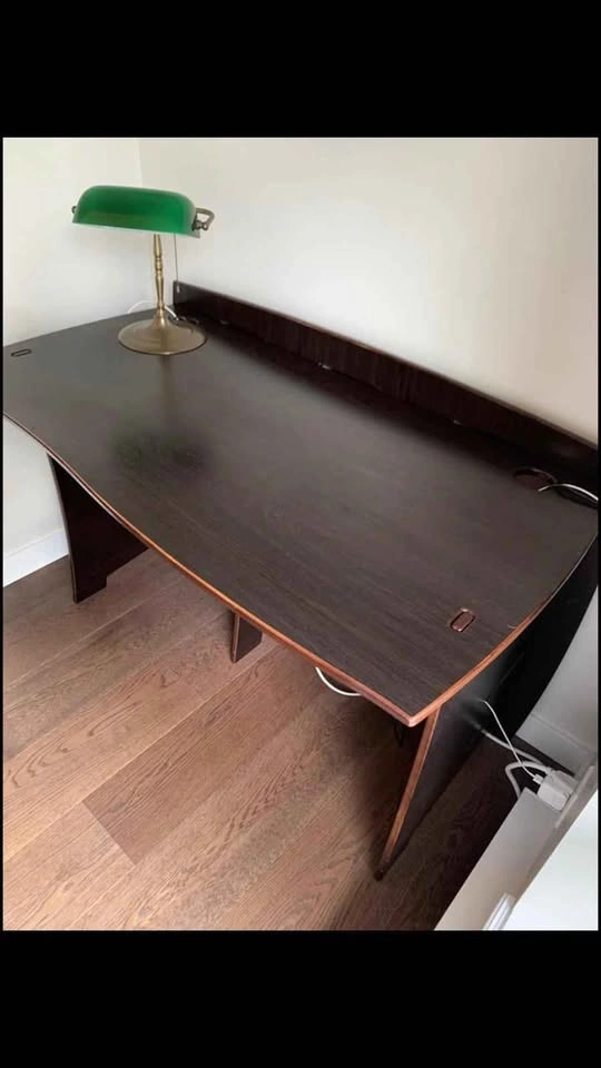 Dark Wood Grain Office Desk - photo 2