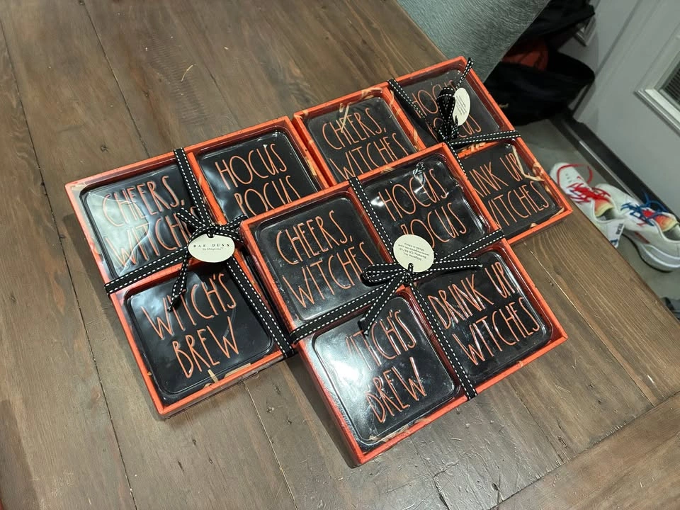 New - Rae Dunn Halloween Spooky Coaster Set Witches Hocus Pocus - photo 4