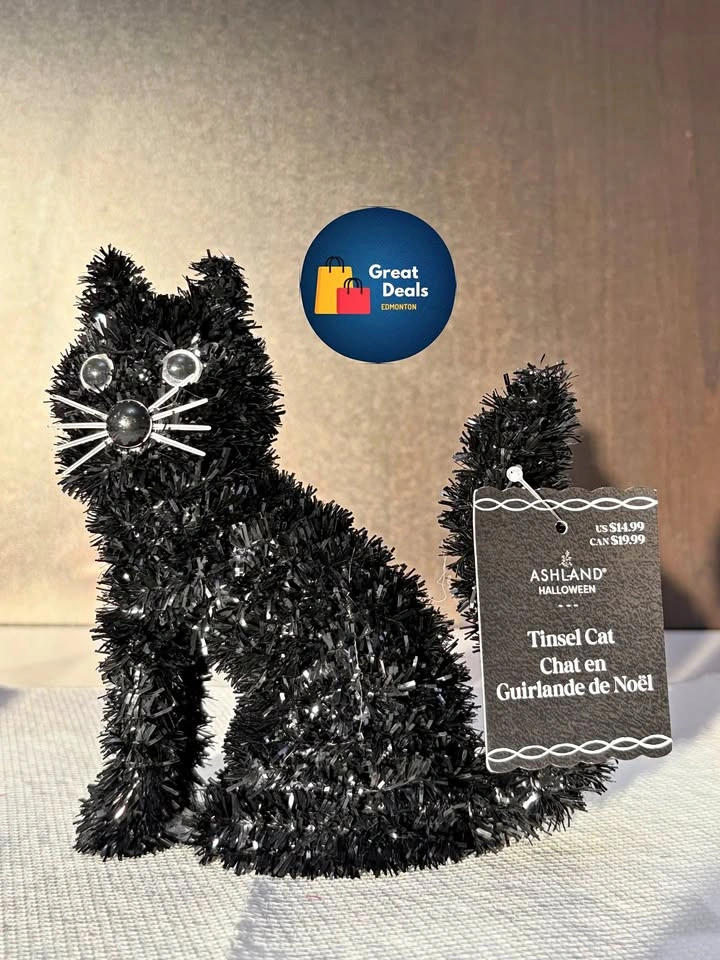 Tinsel Cat Decor
