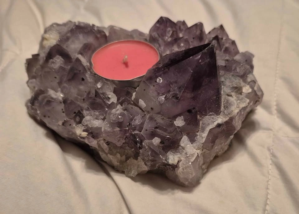 Amythist crystal candle holder (Skokie) - photo 2