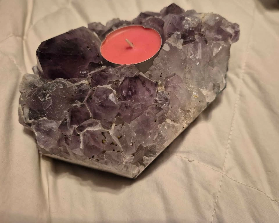 Amythist crystal candle holder (Skokie) - photo 3