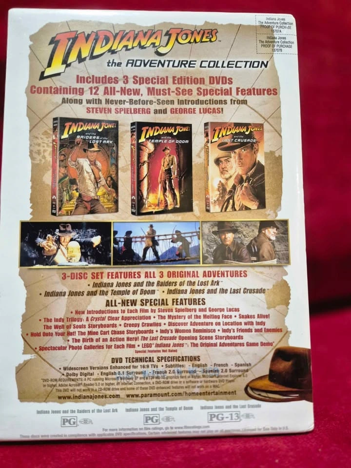 NEW- 3 Indiana Jones films DVD - photo 2