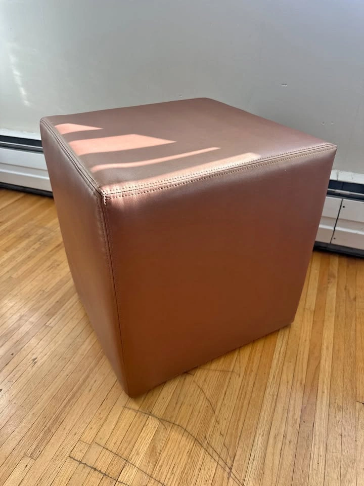 Pair of Brown Cube Ottoman