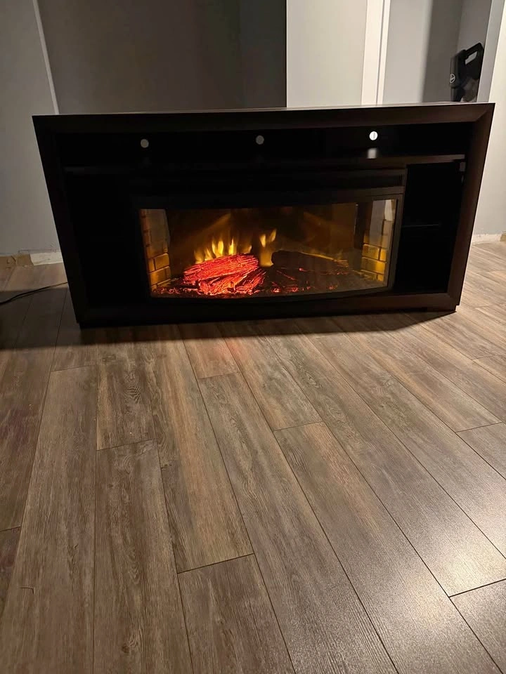 Tv stand with electric fireplace