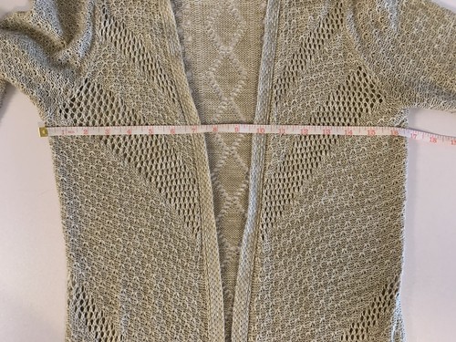 Kismet Open Knit Duster Cardigan S Beige Boho Cottage - photo 4