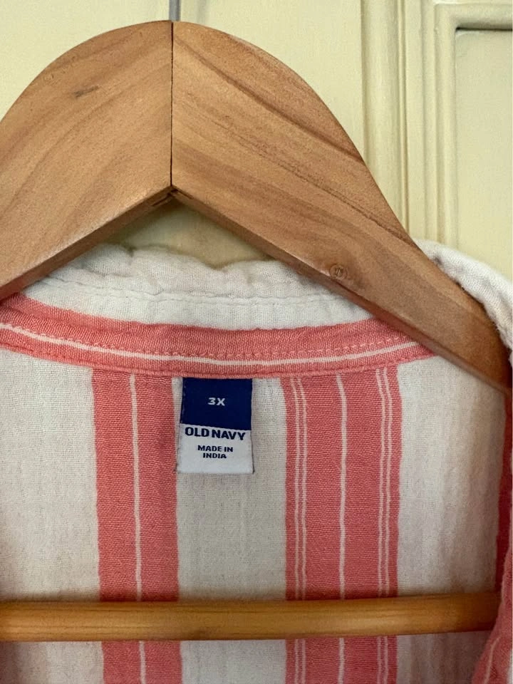 Old Navy 3X Striped Short Sleeve Button-Down Shirt - photo 2