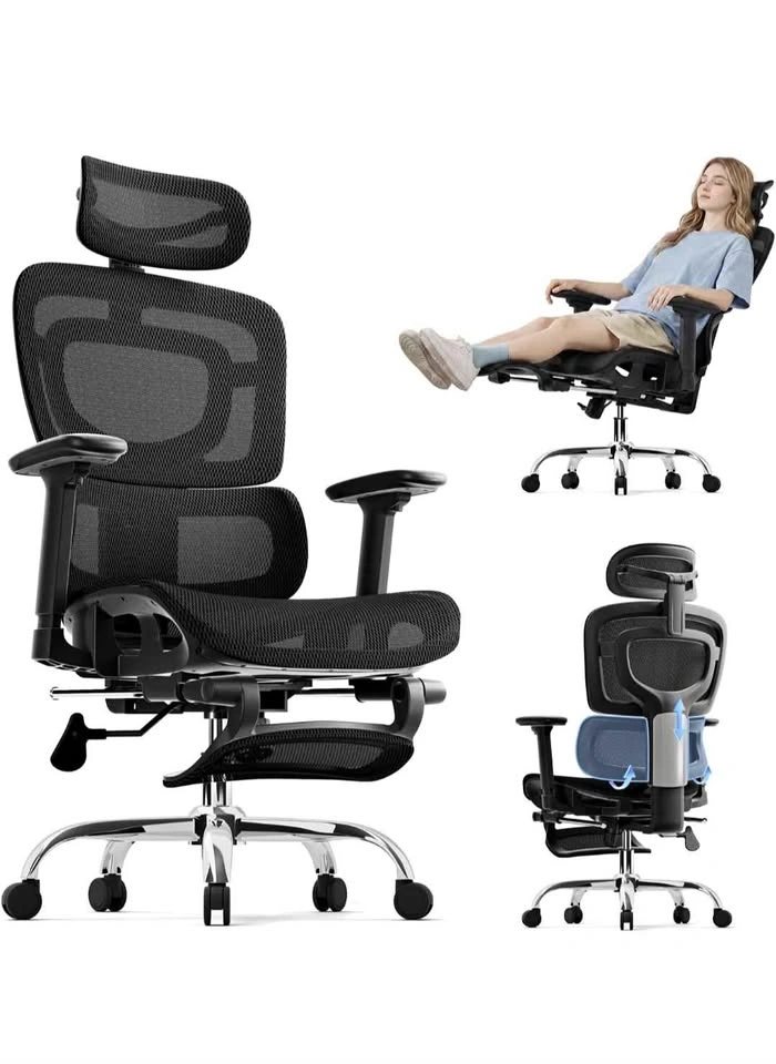 Office chair with extendable footrest