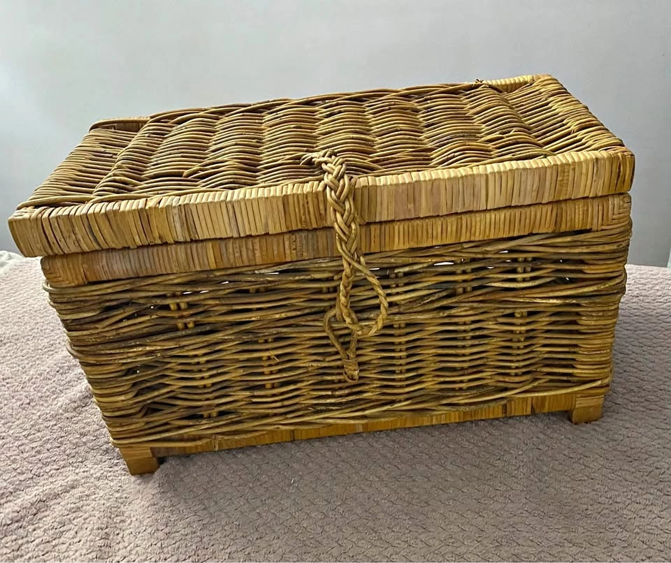 Woven Wicker Storage Chest