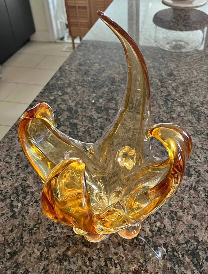 Amber Italian glass Vase