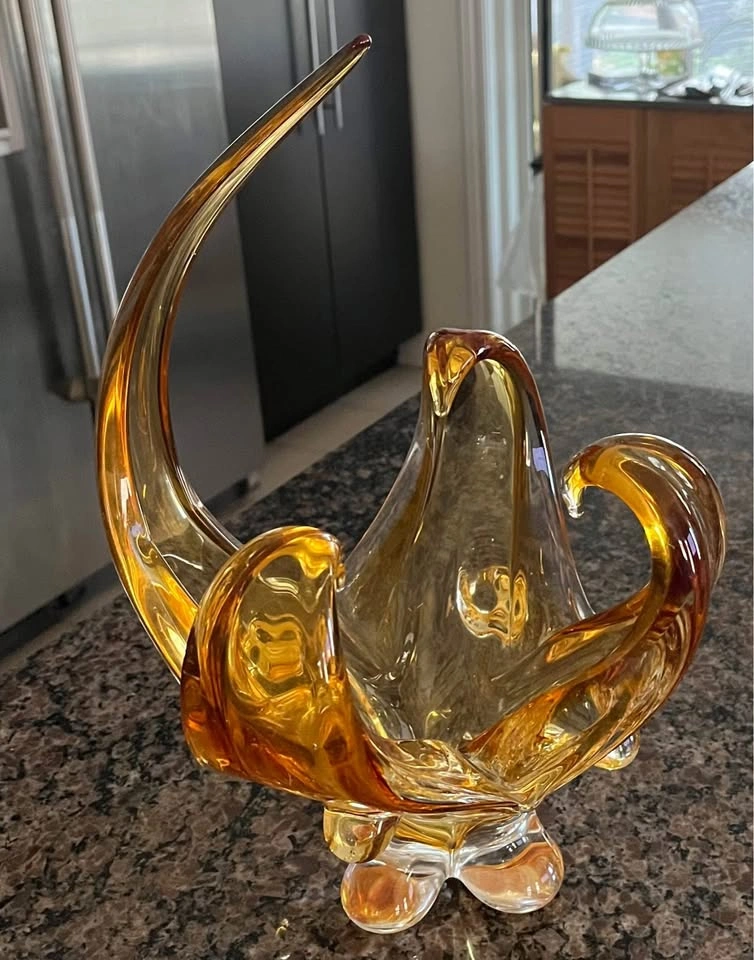 Amber Italian glass Vase - photo 2