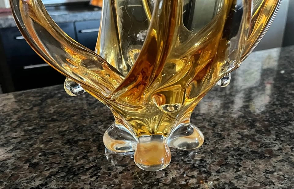 Amber Italian glass Vase - photo 3