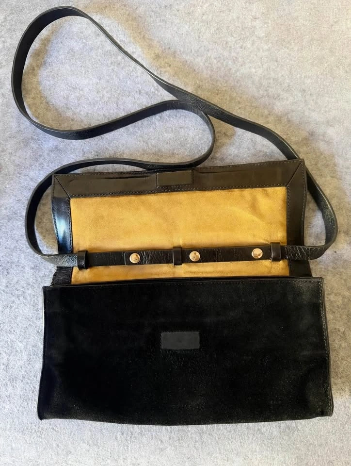 Halston Heritage Black Suede Envelope Clutch Crossbody - photo 2