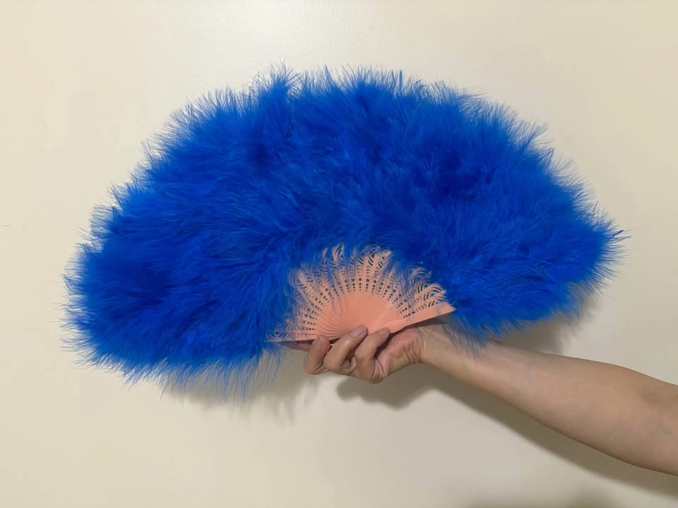 Set of 6 Large Marabou Feather Fans - Dance Costume Photo Prop - photo 2