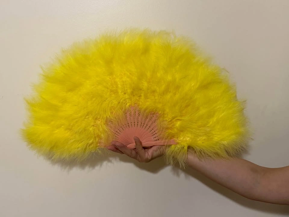Set of 6 Large Marabou Feather Fans - Dance Costume Photo Prop - photo 3