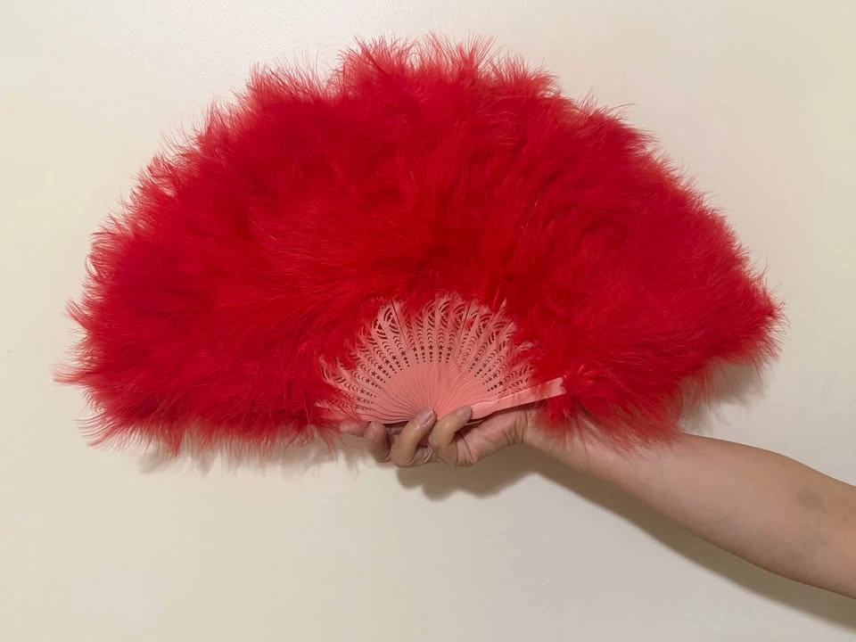 Set of 6 Large Marabou Feather Fans - Dance Costume Photo Prop - photo 4