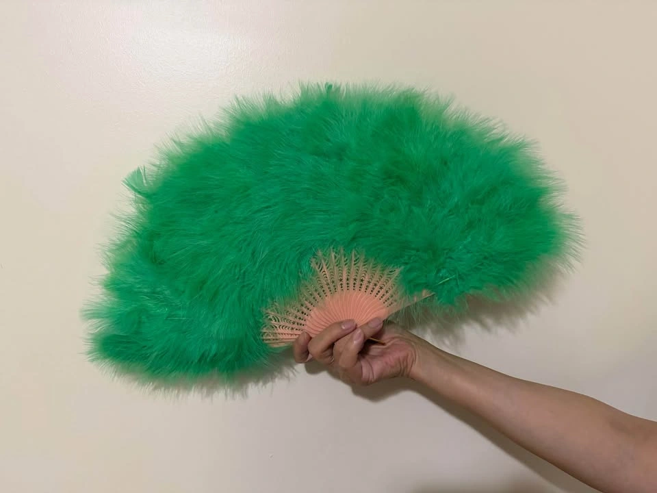 Set of 6 Large Marabou Feather Fans - Dance Costume Photo Prop - photo 5