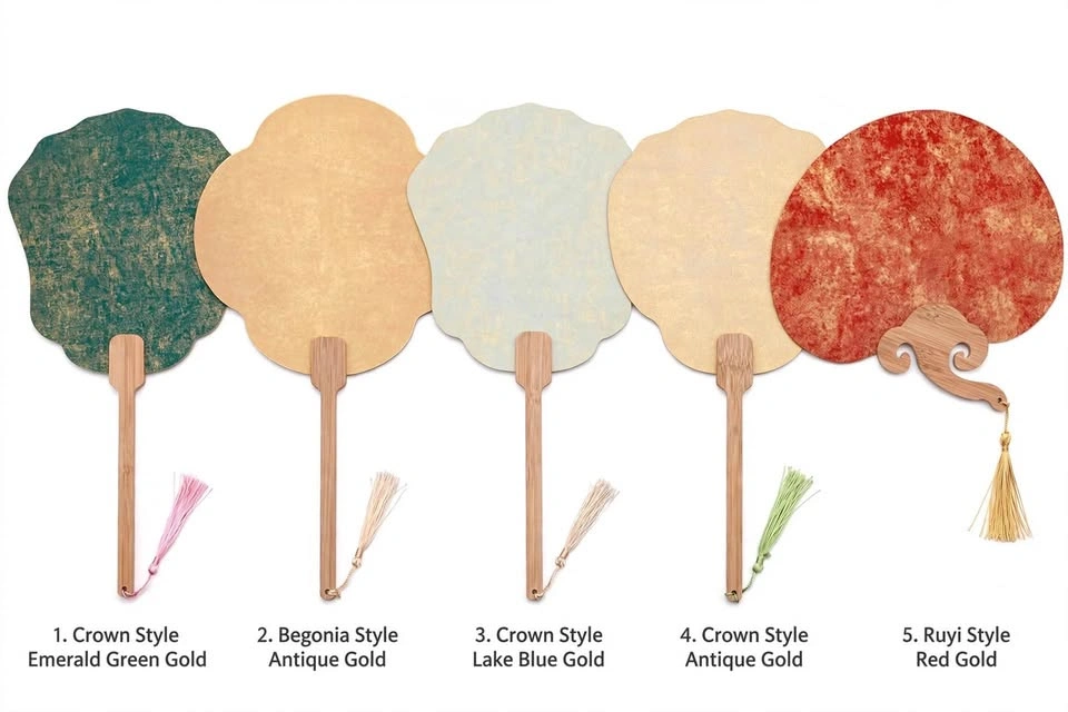 Gold Foil Blank Paddle Fans - DIY Craft Paintable Fans - photo 2
